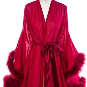 Molisa Women's Sexy Feather Long Robe